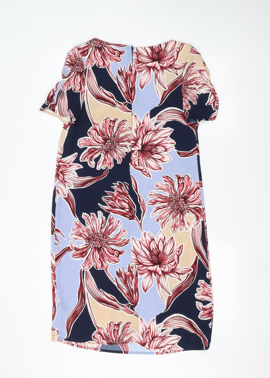Marks and Spencer Womens Blue Floral A-Line Size 10