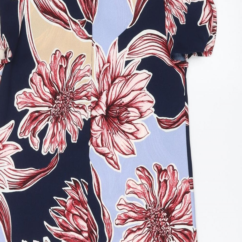 Marks and Spencer Womens Blue Floral A-Line Size 10