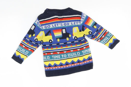 NEXT Baby Multicoloured Pullover Jumper Size 9-12 Months - Cars