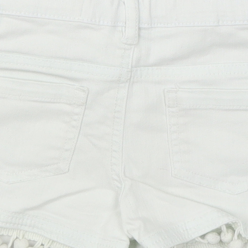 Denim Co Girls White Denim Cut-Off Shorts Size 5-6 Years - Pom Pom