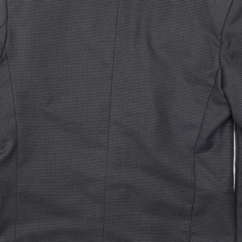 Preworn Mens Grey Striped Jacket Suit Jacket Size 40