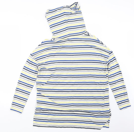 EAST Womens Blue Striped Basic T-Shirt Size S