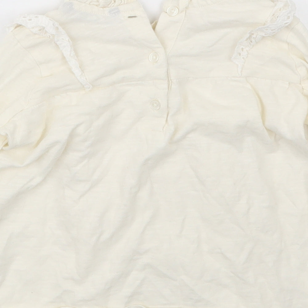 George Girls Ivory Basic T-Shirt Size 2-3 Years