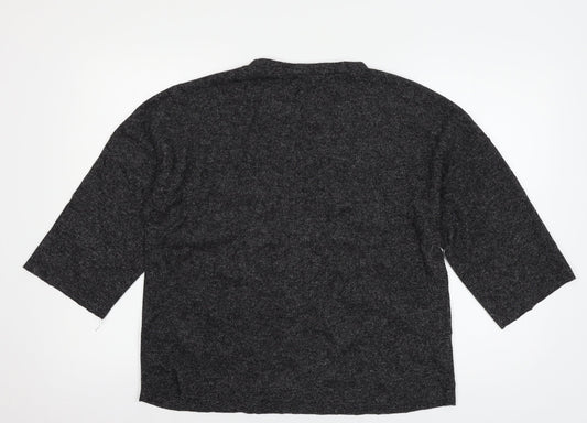 Zara Womens Grey Jersey Pullover Sweatshirt Size M