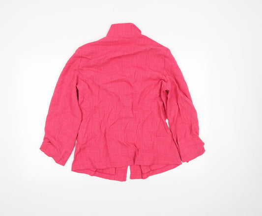 B by Oscar Womens Pink Basic Button-Up Size 10
