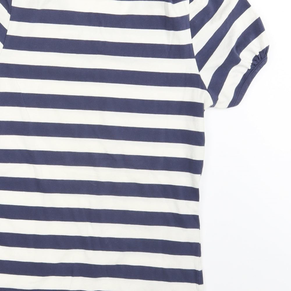 Dorothy Perkins Womens Blue Striped Basic T-Shirt Size M