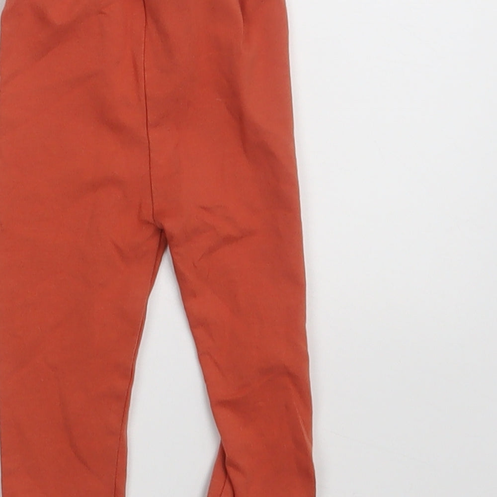 Brand and care label for Nutmeg Baby Brown Jogger Leggings, size 3-6, Months - Waist 12in; inside leg 7in