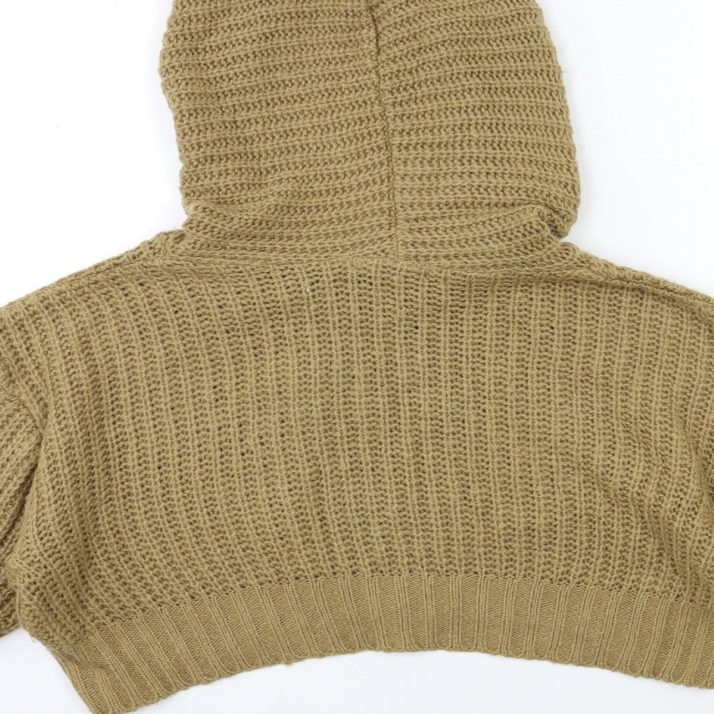 PRETTYLITTLETHING Womens Brown Knit Pullover Jumper Size S
