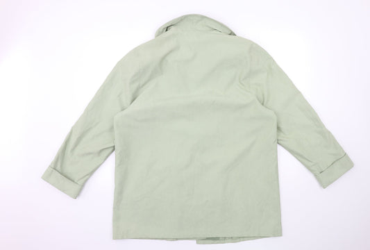 SUMMER TREND Womens Green Overcoat Coat Size 14