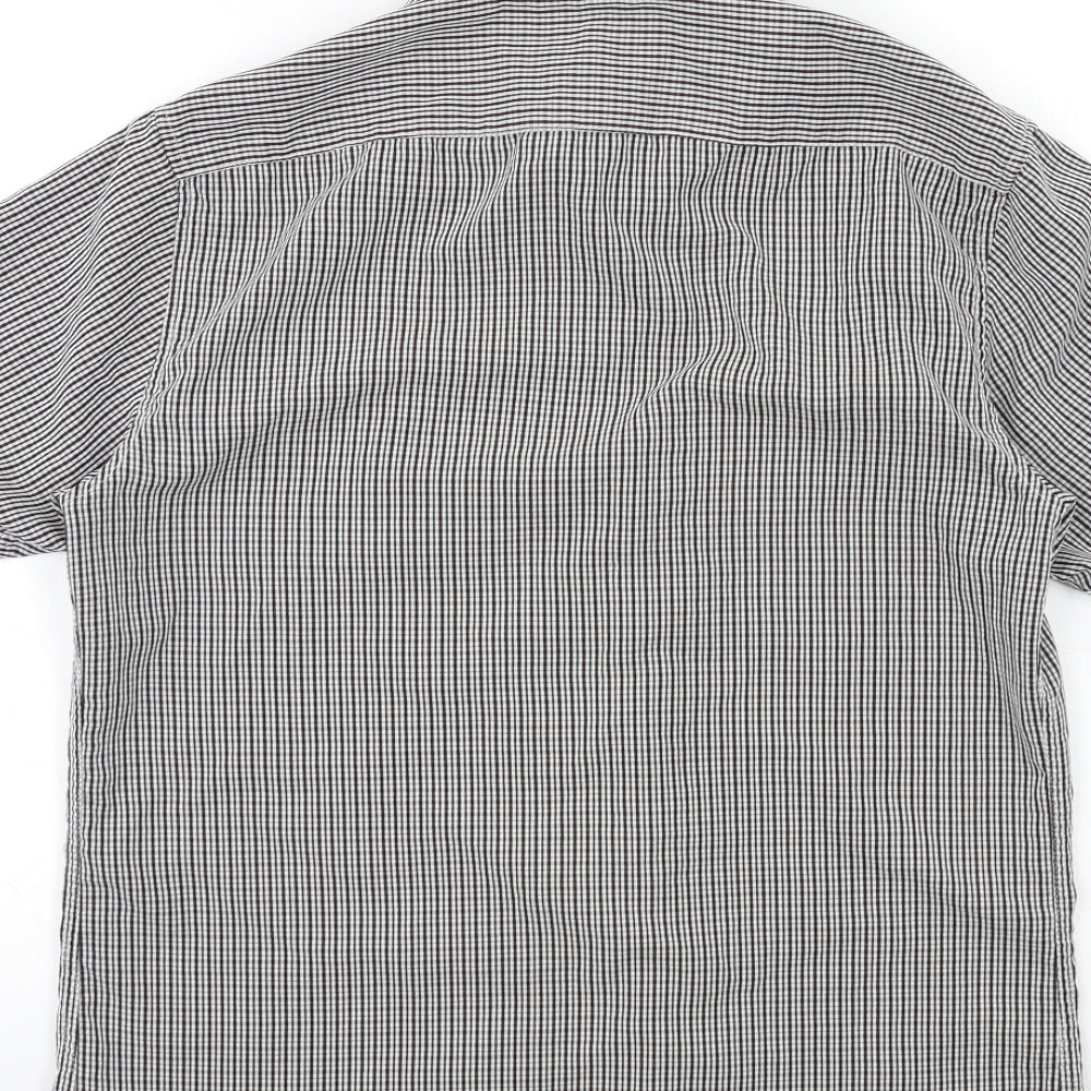 George Mens Red Check Button-Up Size S