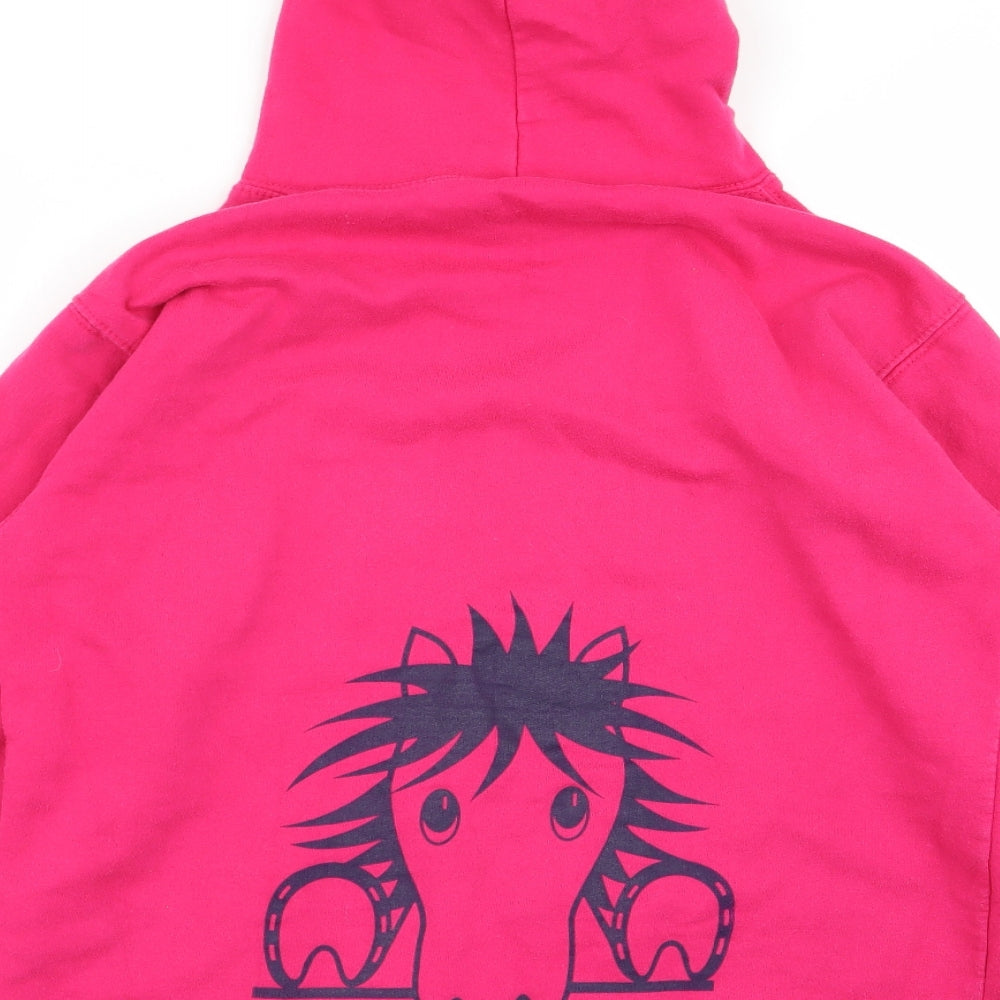 Awdis Girls Pink Animal Print Pullover Jumper Size 12-13 Years