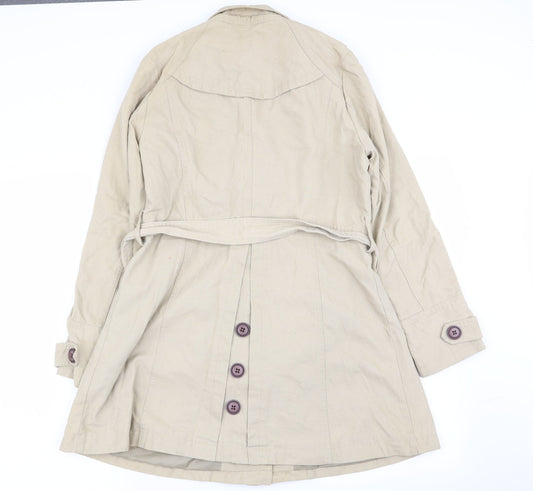 indigo collection Womens Beige Overcoat Coat Size 10