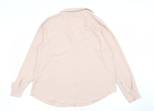 H&M Womens Pink Basic Button-Up Size L