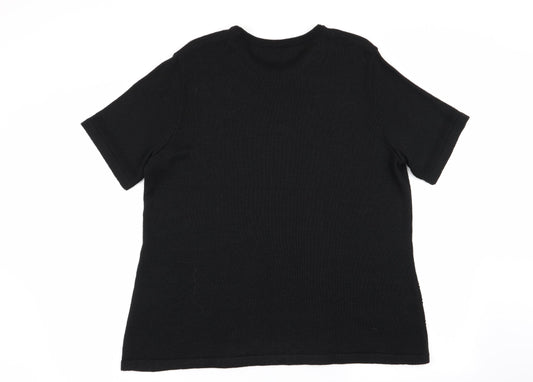 canda Womens Black Basic T-Shirt Size XL