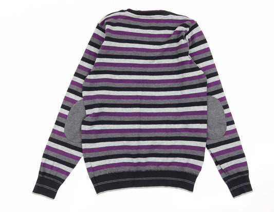 Cedar Wood State Mens Multicoloured Striped Pullover Jumper Size M