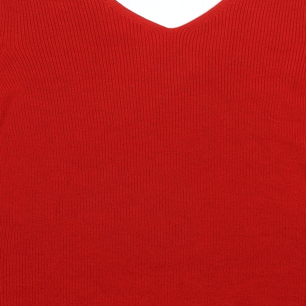 Per Una Womens Red Knit Pullover Jumper Size 12