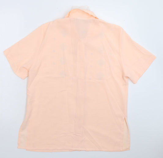Rosy Womens Pink Geometric Basic Button-Up Size 16