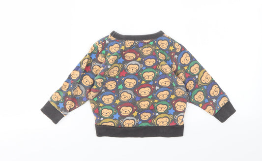NEXT Boys Multicoloured Animal Print Pullover Jumper Size 12-18 Months