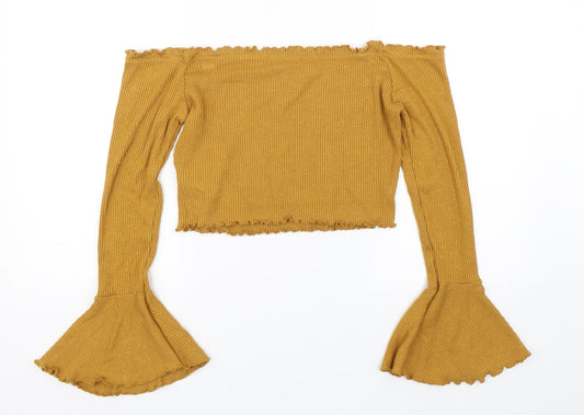 Better be Womens Yellow Cropped T-Shirt Size S