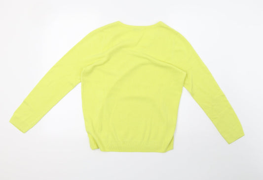BHS Womens Yellow Knit Pullover Sweatshirt Size 14