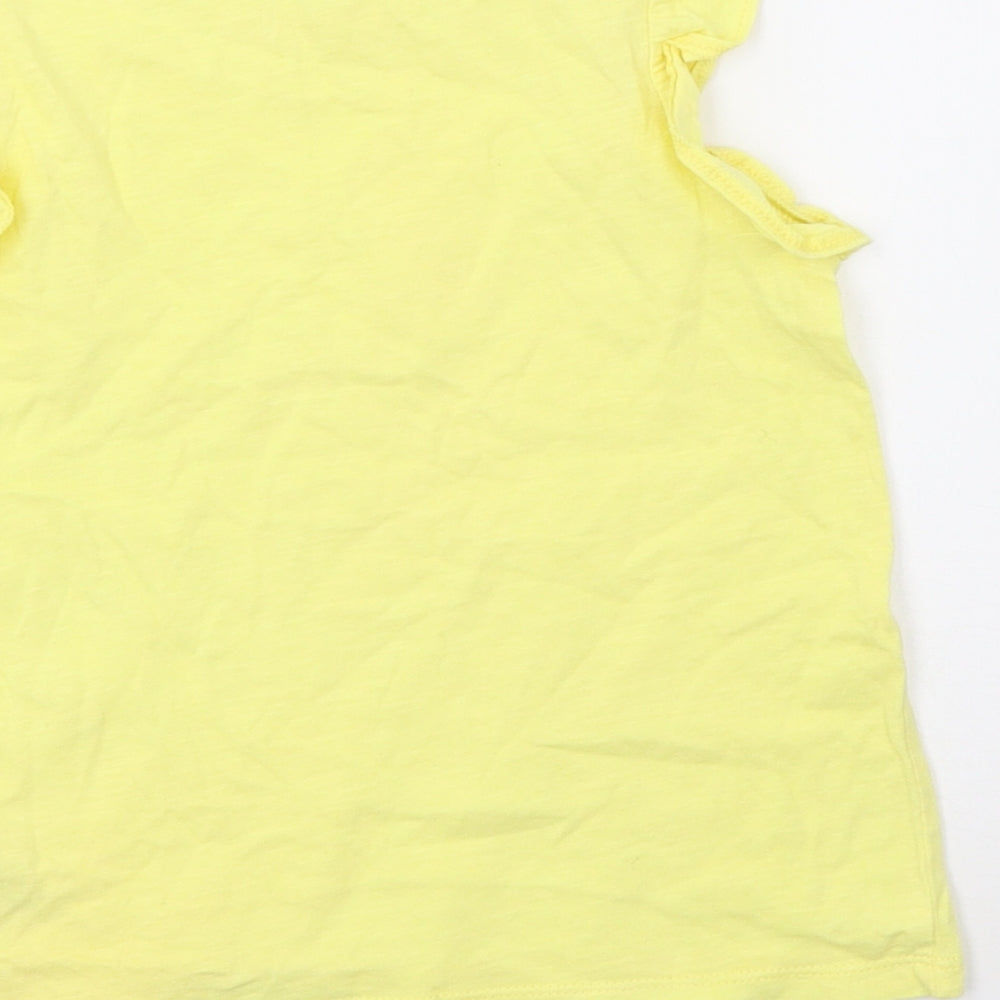 NEXT Girls Yellow Basic T-Shirt Size 5-6 Years
