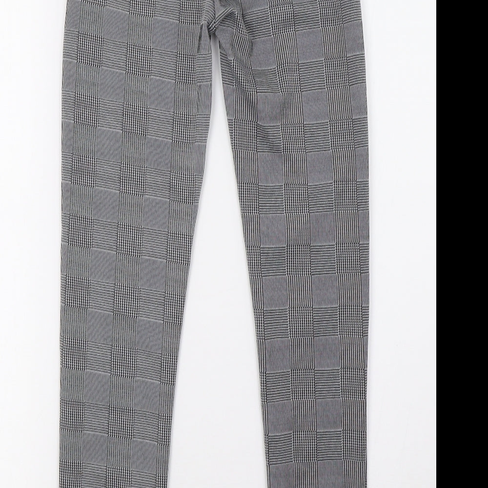 Preworn Womens White Check Trousers Size S L29 in