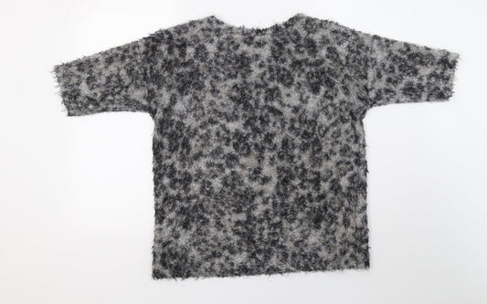 River Island Womens Brown Animal Print Pullover Sweatshirt Size 10