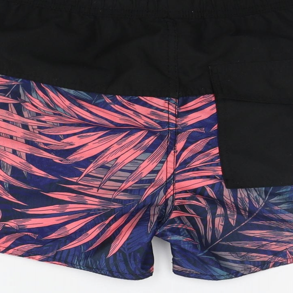 Another Influence Mens Black Floral Sweat Shorts Size S - Elasticated Waist