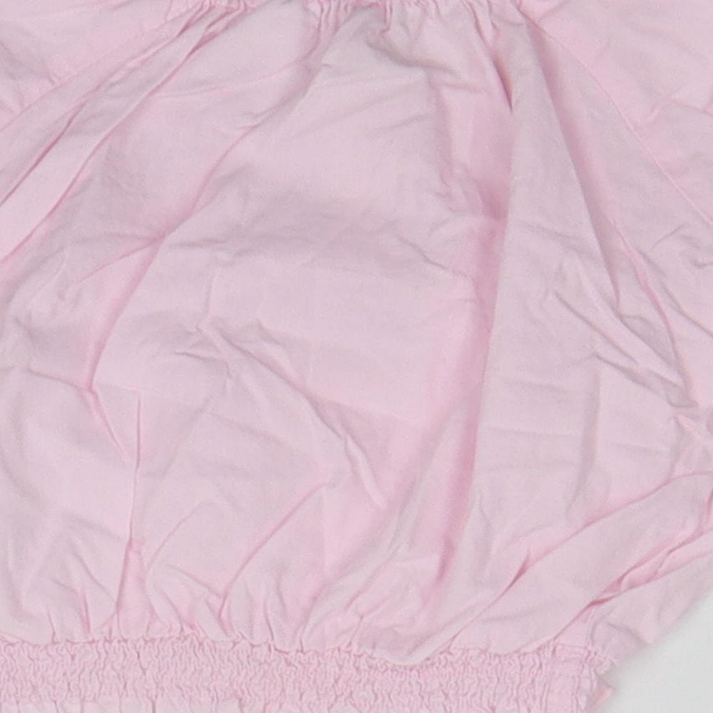 Brand and care label for H&M Baby Pink Basic Blouse, size 3-6, Months