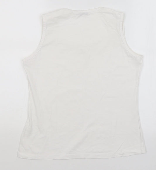Editions Womens White Basic Tank Size 12