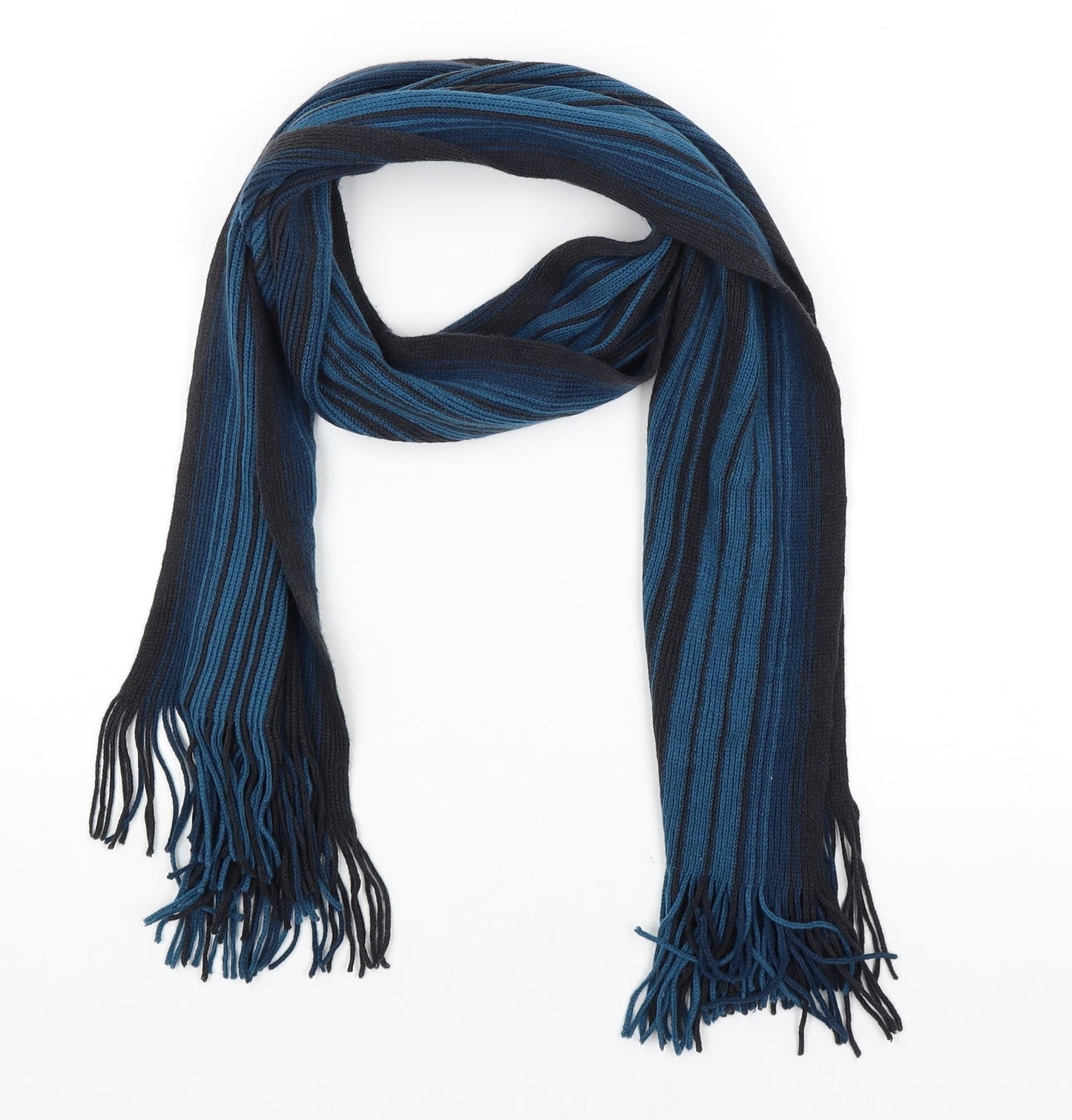 Preworn Mens Blue Striped Scarf One Size