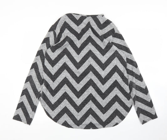 Somebody Else Womens Grey Striped Basic Blouse Size 12