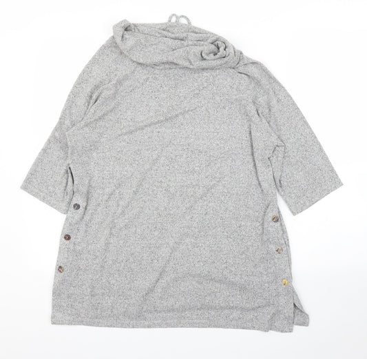 COIN 1804 Womens Grey Rayon Tunic Blouse Size M