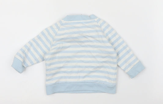 Mothercare Boys Blue Striped Pullover Jumper Size 0-3 Months