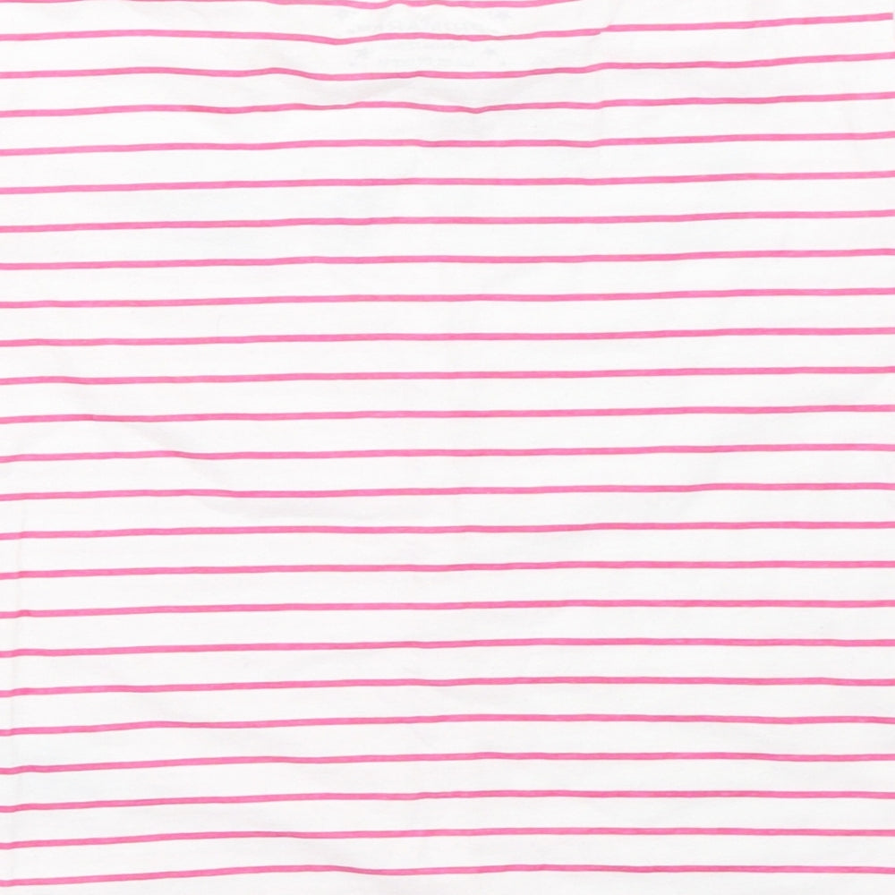 Primark Girls White Striped Basic T-Shirt Size 7-8 Years