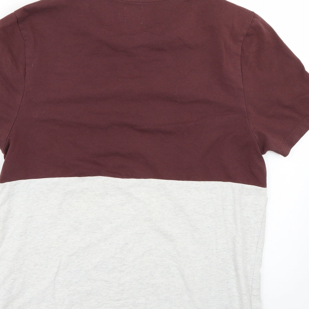 Brand and care label for ASOS women’s multicoloured basic t-shirt, size S