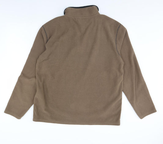 Atlas Mens Brown Flannel Henley Jumper Size XL