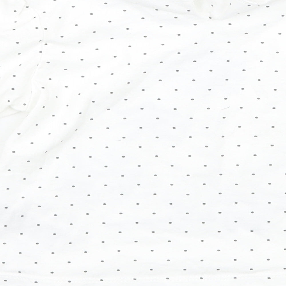 Marks and Spencer Girls White Polka Dot Basic T-Shirt Size 12 Months
