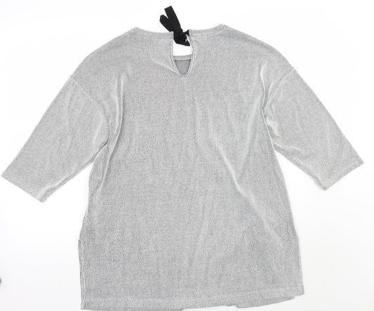 F&F Womens White Striped Rayon A-Line Size 16