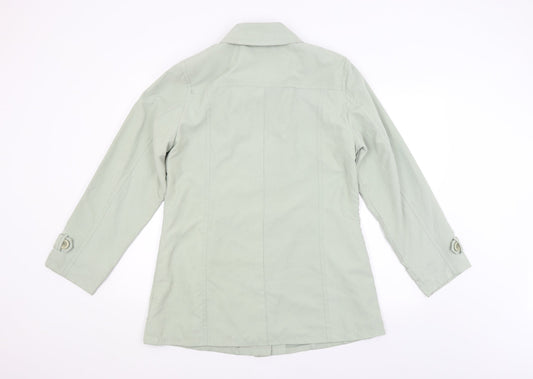 Katherine Hammond Womens Green Overcoat Coat Size 14