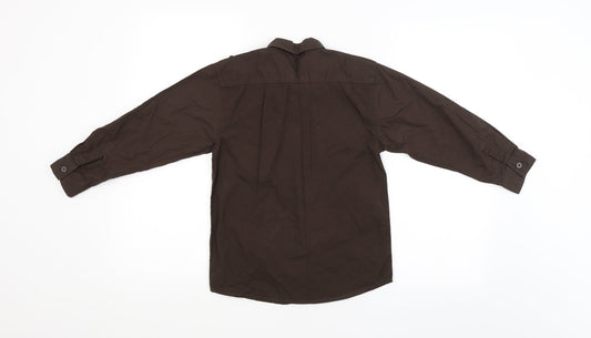 Blue Base Boys Brown Basic Button-Up Size 6-7 Years
