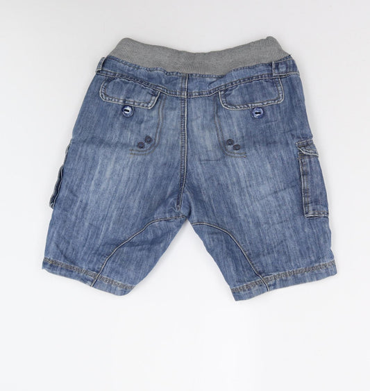 Fly Guy Mens Blue Denim Cargo Shorts Size 26