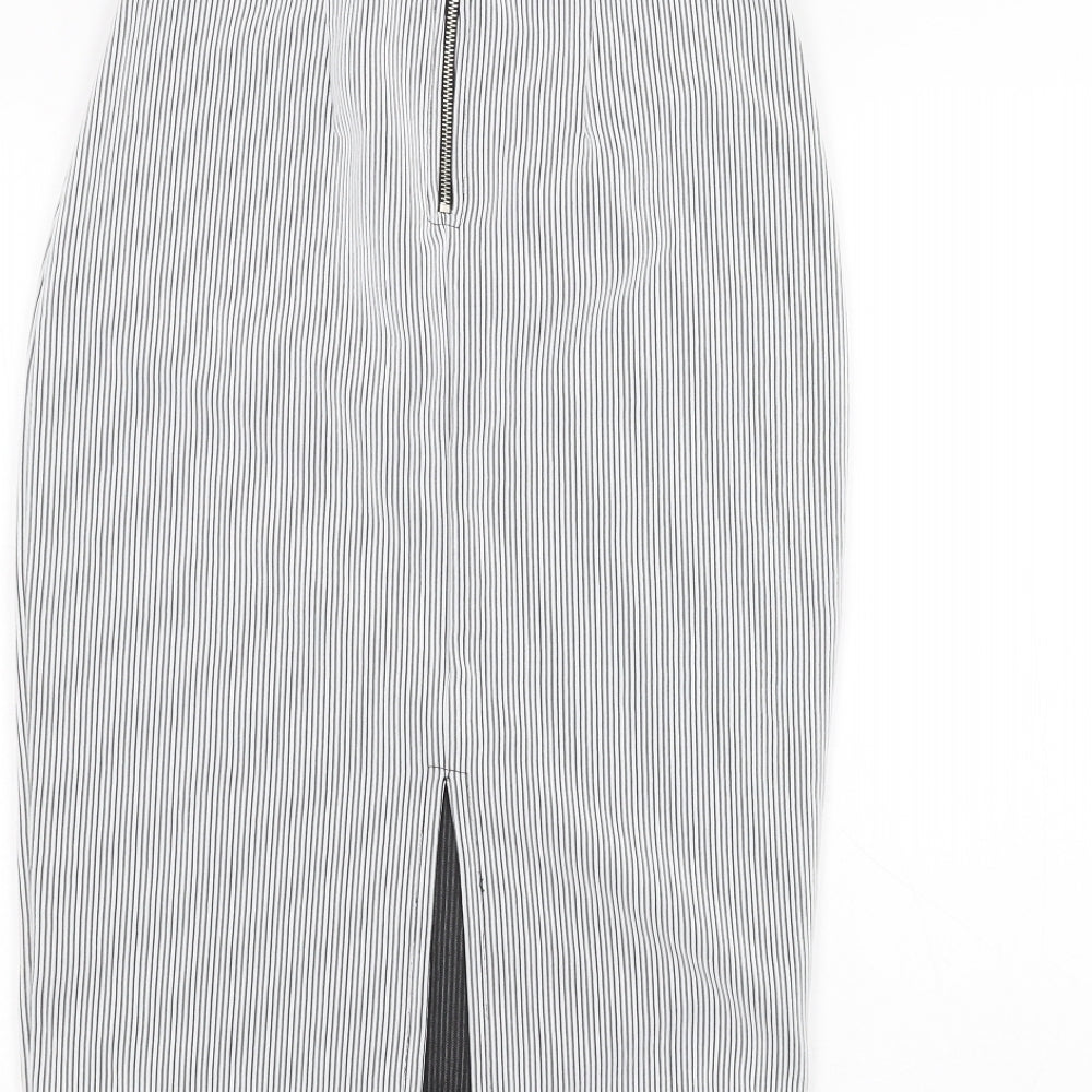Topshop Womens White Striped Pettiskirt Skirt Size 8