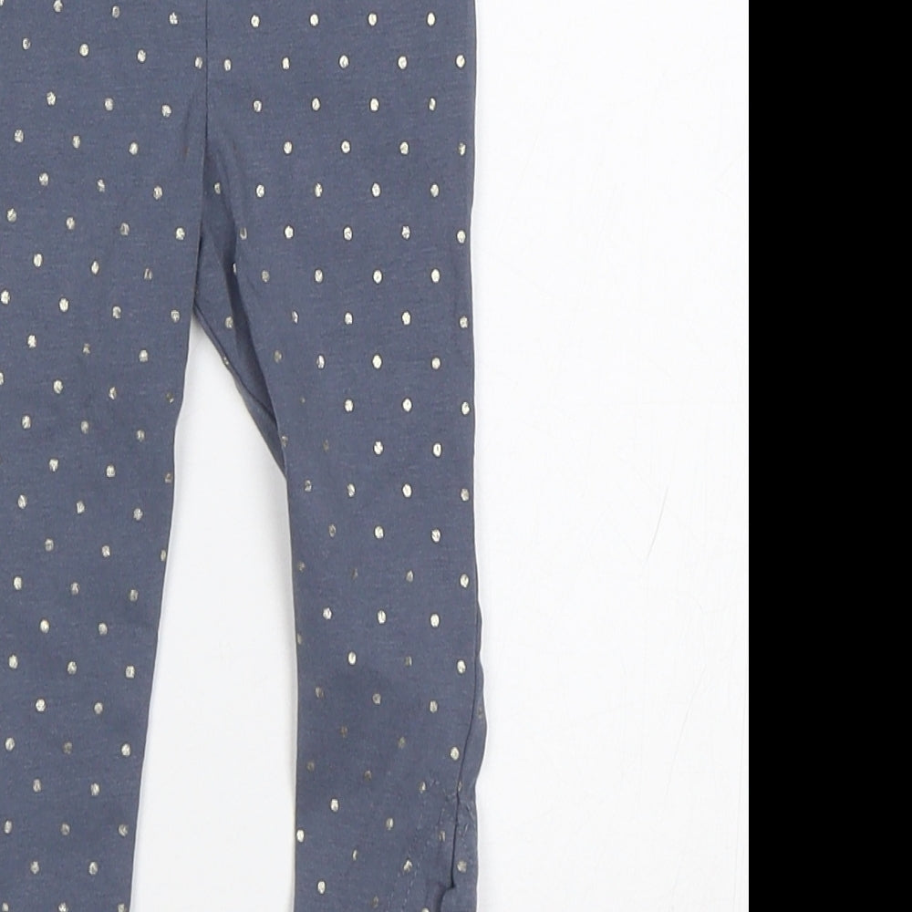 Preworn Baby Blue Polka Dot Jogger Leggings Size 3-6 Months