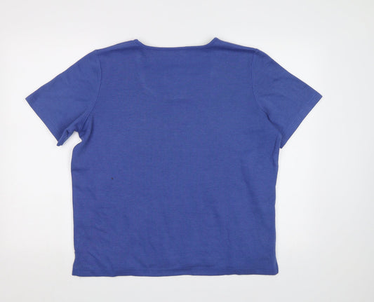 BM Womens Blue Basic Blouse Size M
