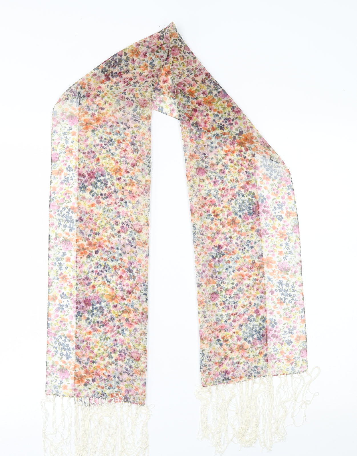 Preworn Womens Multicoloured Floral Scarf