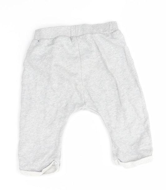 M&S Boys Grey Jogger Trousers Size 6-9 Months