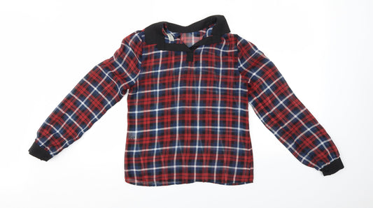 Jovonnista Womens Multicoloured Check Basic Blouse Size 8