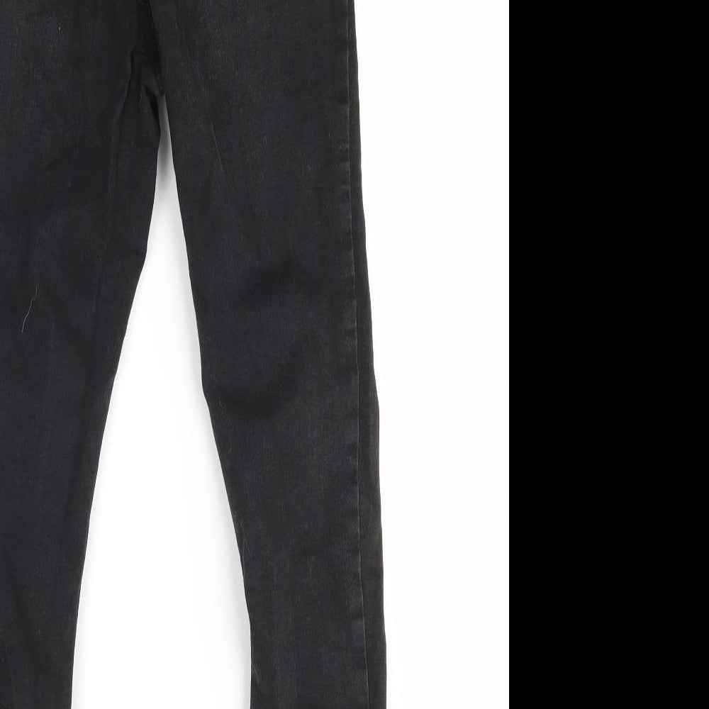 Brand and care label for Denim CO women’s black skinny jeans, size UK 10, 25-inch leg