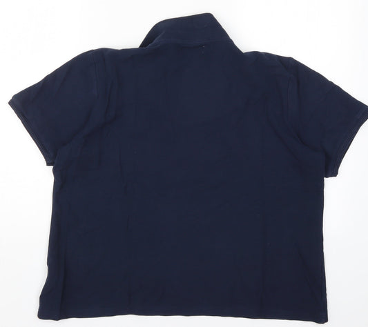 Arista Womens Blue Basic Polo Size 16